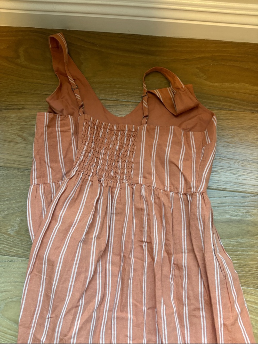 PACT | Linen Canopy Tank Dress Organic Cotton Fair Trade | Sz L Hermosa Stripe - Picture 7 of 7